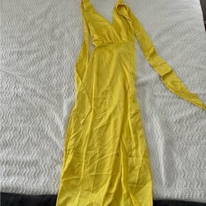 NWT Josephine HJ x NA-KD Scarf Gown Yellow Size Small/EU 36/US 6